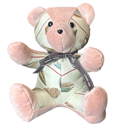 Hermes Les Plumes Scarf Teddy Bear at Vintage Luxe Up