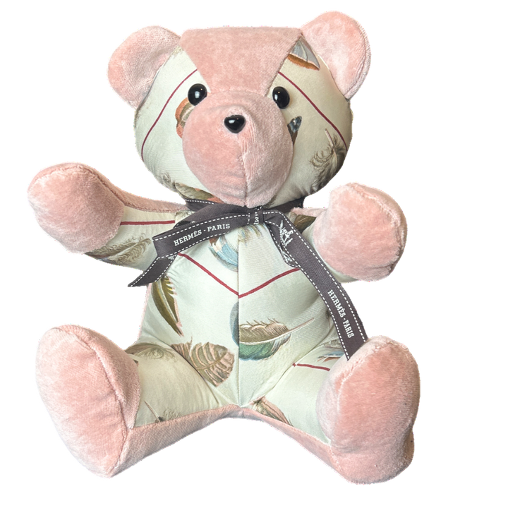 Hermes Les Plumes Scarf Teddy Bear at Vintage Luxe Up