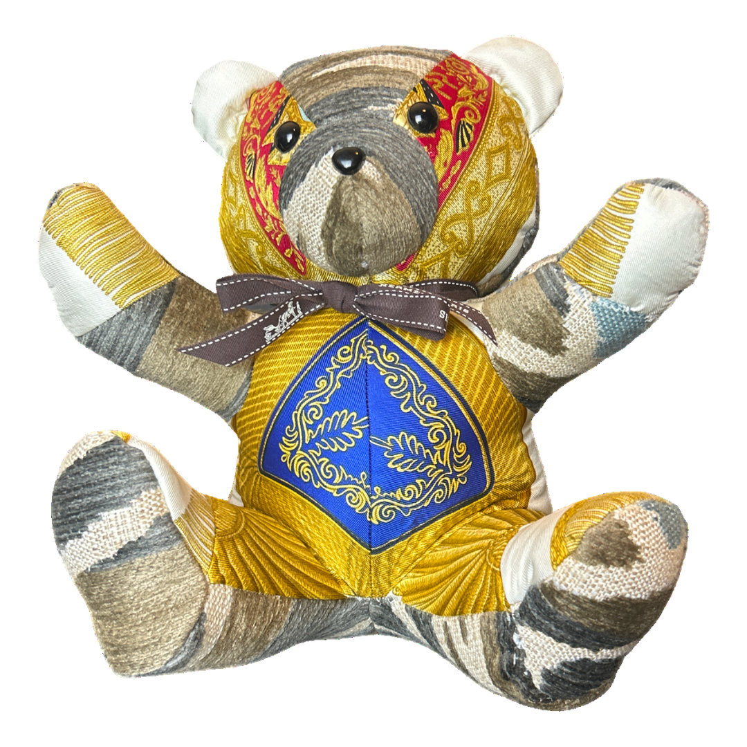 Hermes Poste et Cavalerie Scarf Teddy Bear at Vintage Luxe Up