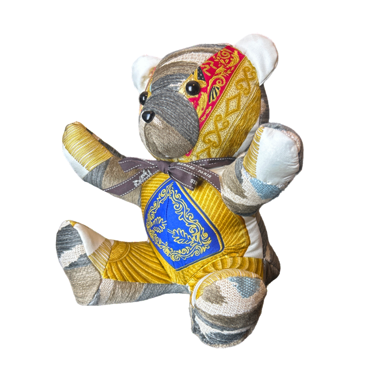 Hermes Poste et Cavalerie Scarf Teddy Bear at Vintage Luxe Up