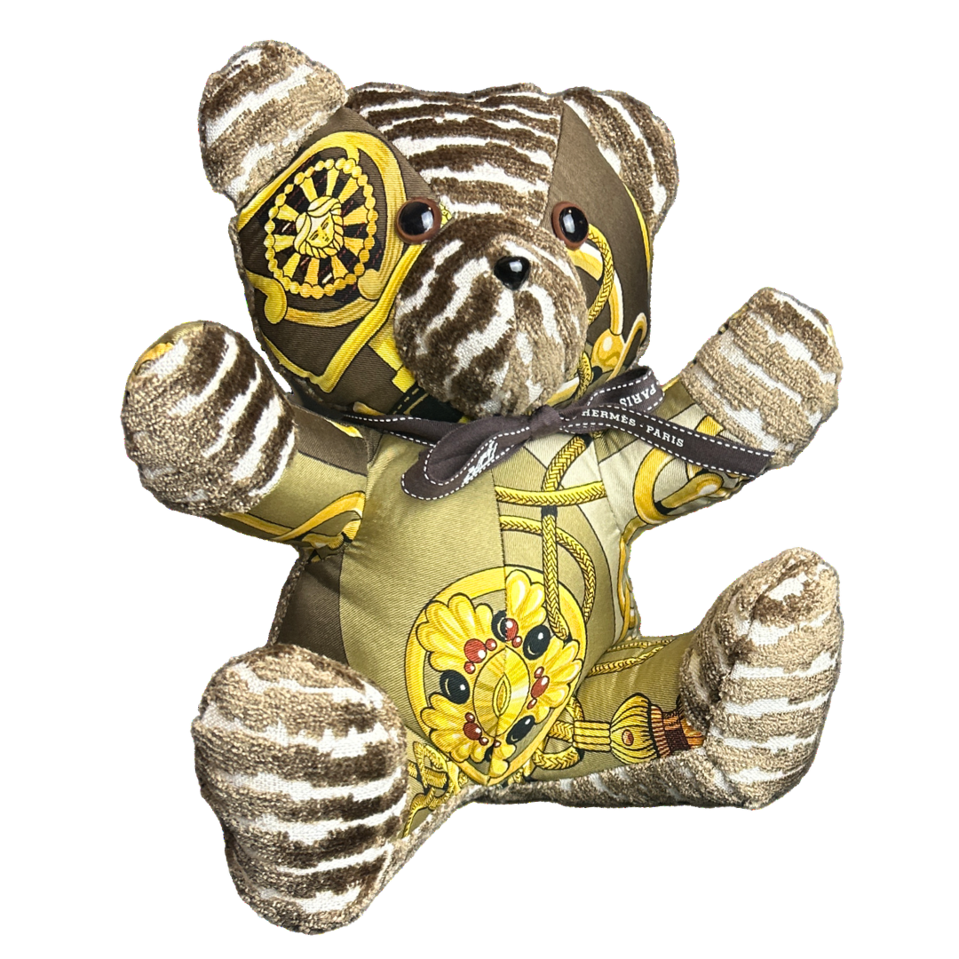 Hermes Cliquetis Scarf Teddy Bear at Vintage Luxe Up