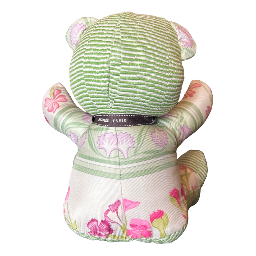Oeillets Sauvage Vintage Silk Scarf Tender Teddy Bear