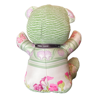 Oeillets Sauvage Vintage Silk Scarf Tender Teddy Bear