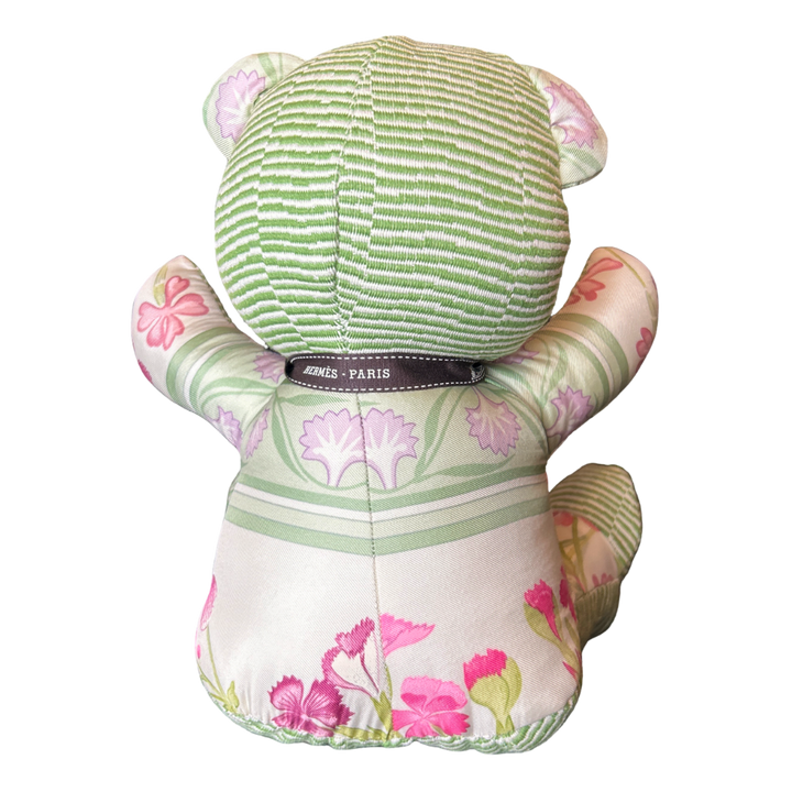 Oeillets Sauvage Vintage Silk Scarf Tender Teddy Bear