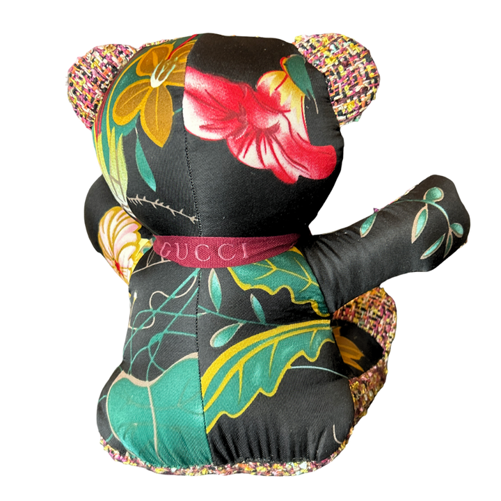 Fiori Nero Vintage Silk Scarf Tender Teddy Bear
