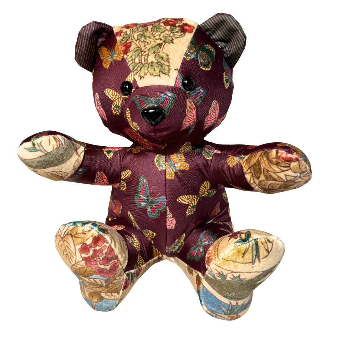 Farfalle Vintage Silk Scarf Tender Teddy Bear
