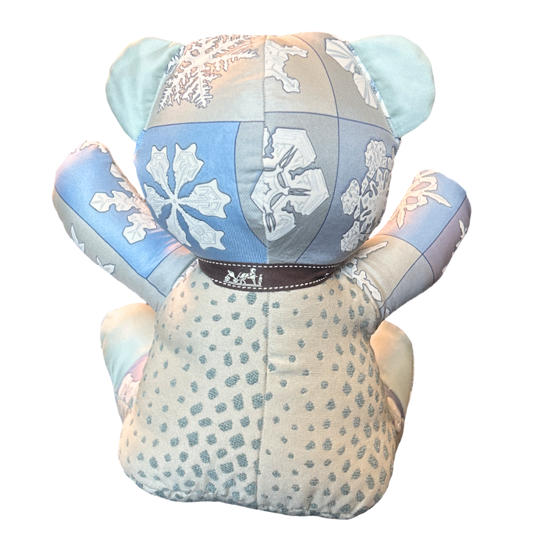 Feux d'Hiver Vintage Silk Scarf Tender Teddy Bear