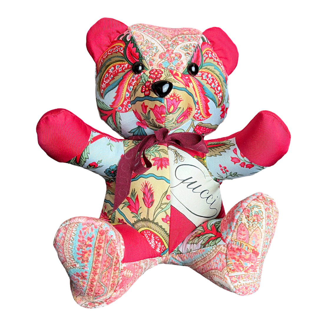 Gucci Floral Bamboo Scarf Teddy Bear
