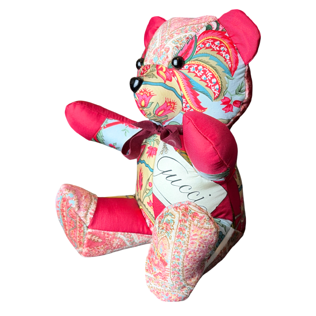Gucci Floral Bamboo Scarf Teddy Bear