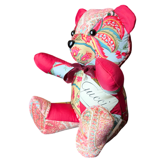 Gucci Floral Bamboo Scarf Teddy Bear