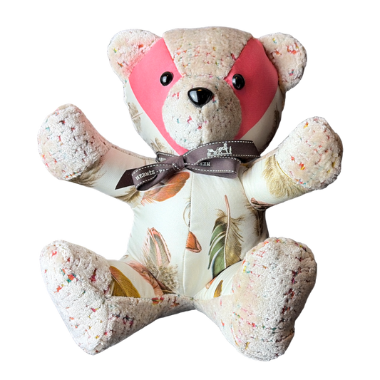 Hermes Plumes Scarf Teddy Bear