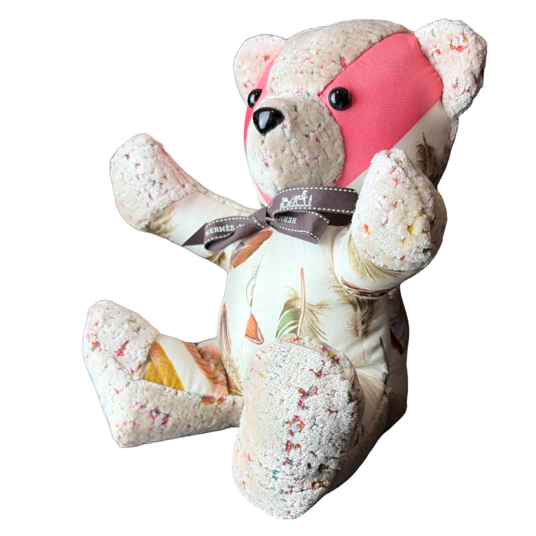 Hermes Plumes Scarf Teddy Bear