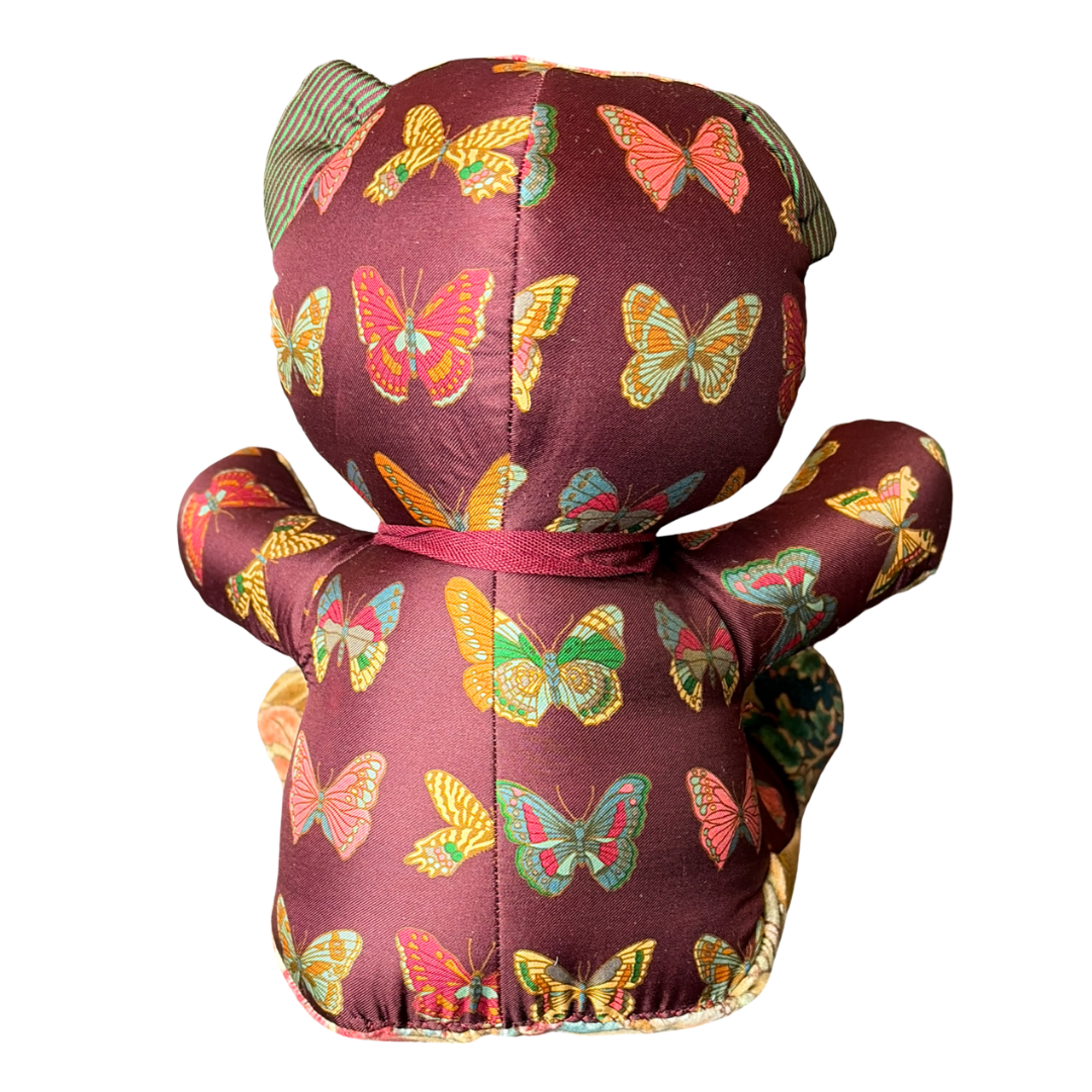 Farfalle Vintage Silk Scarf Tender Teddy Bear