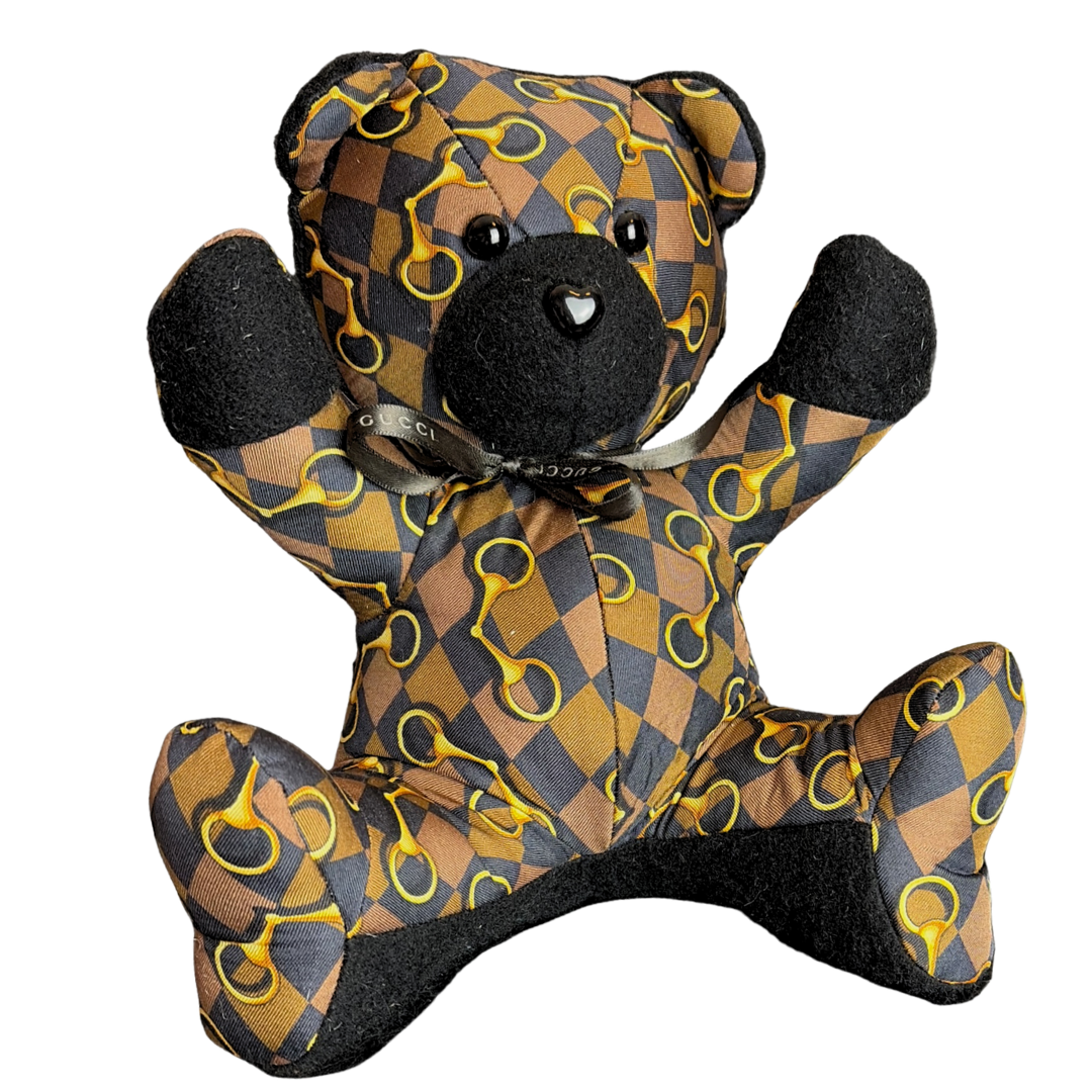 Gucci Horsebit Scarf Silk & Cashmere Teddy Bear