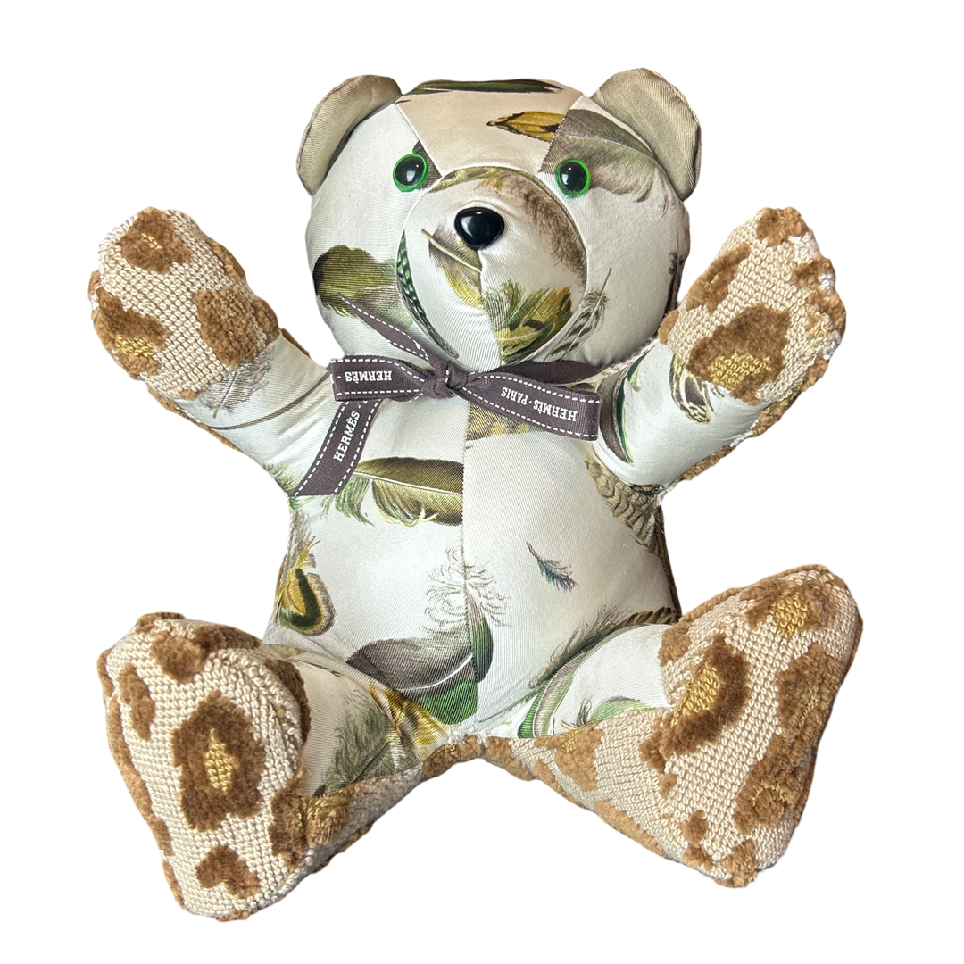 Hermes Les Plumes Scarf Teddy Bear at Vintage Luxe Up