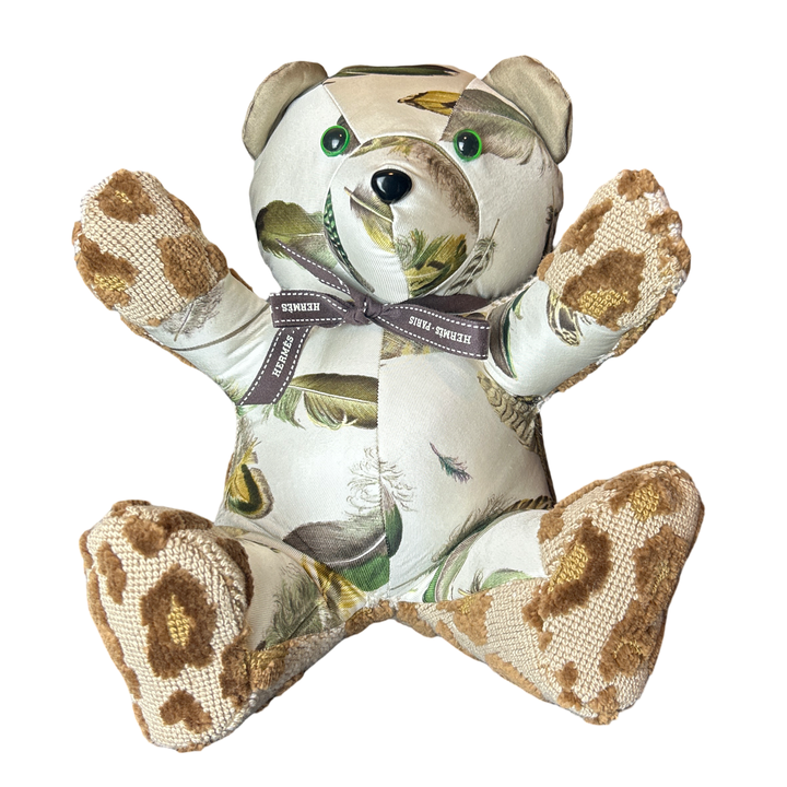 Hermes Les Plumes Scarf Teddy Bear at Vintage Luxe Up
