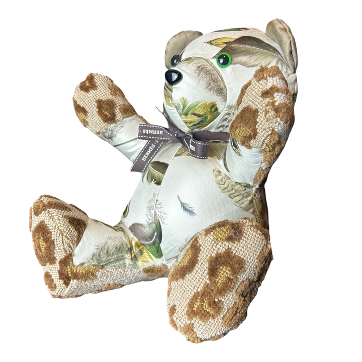 Hermes Les Plumes Scarf Teddy Bear at Vintage Luxe Up