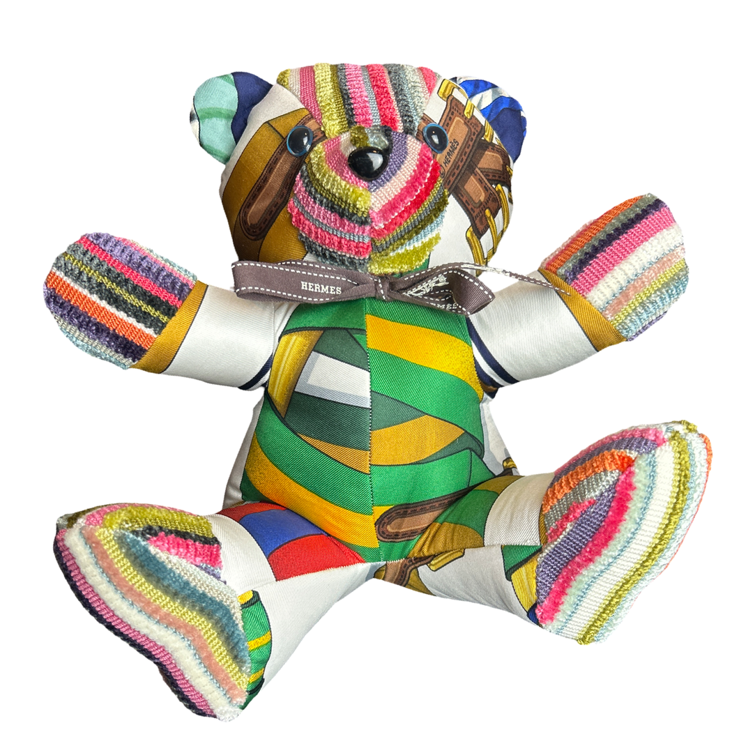 Hermes Les Sangles Scarf Teddy Bear at Vintage Luxe Up