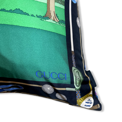 Tee Time Golfer Vintage Silk Scarf Pillows 22"