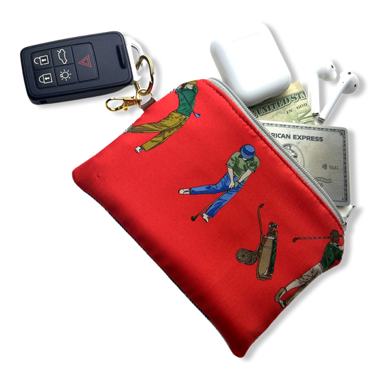 Vintage Gucci keychain bag Tee Time Vintage Silk Scarf Coffee Run Keychain Bag at Vintage Luxe Up