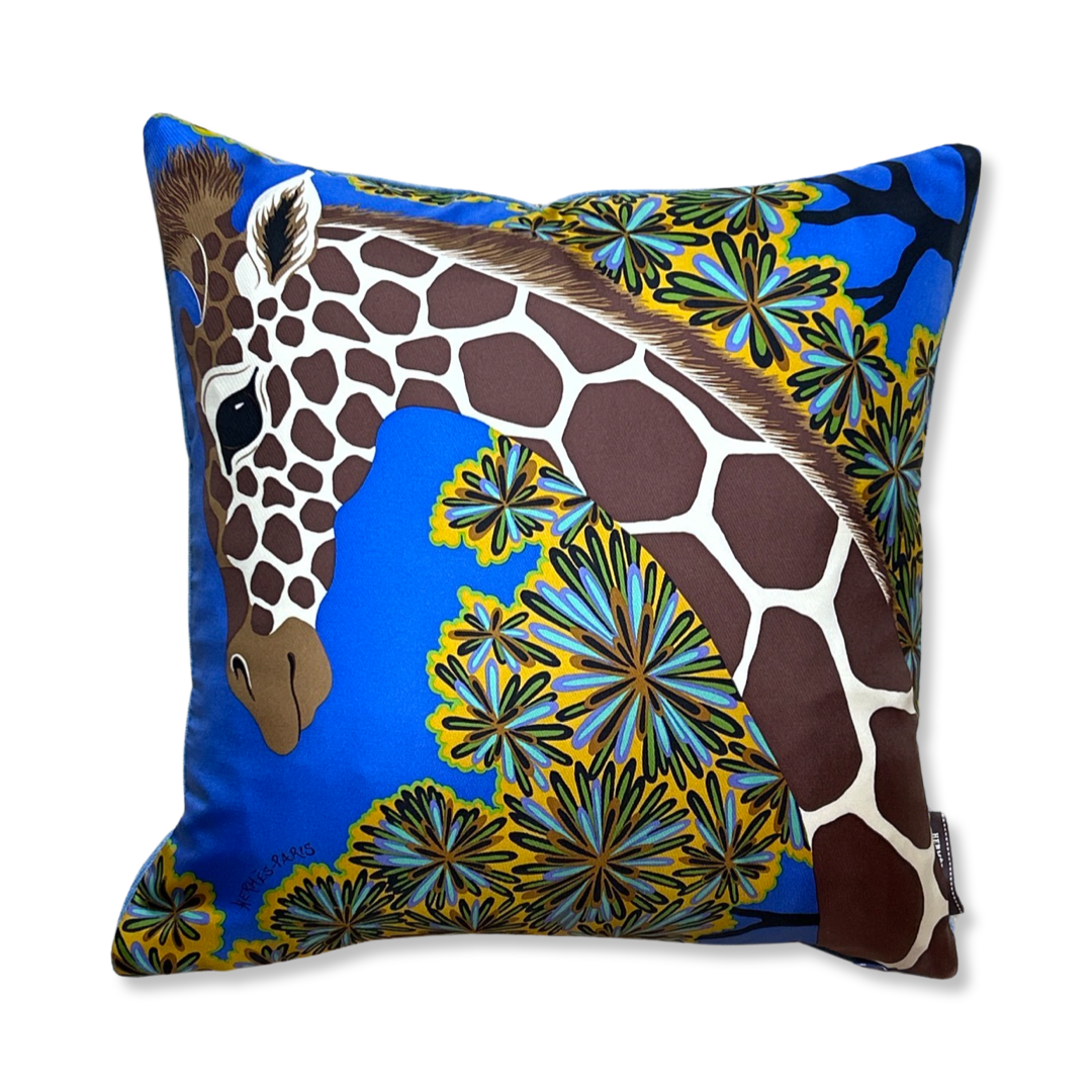 Vintage Hermes Pillow Three Graces Zoom Vintage Silk Scarf Pillow 17" at Vintage Luxe Up