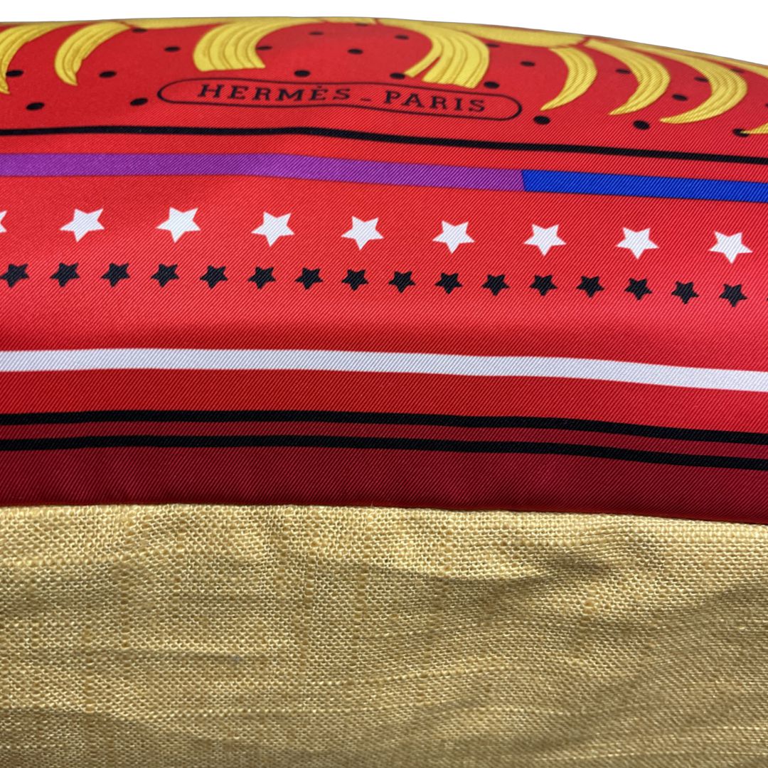 Tigre Royal Fleuri Vintage Silk Scarf Pillow 28"