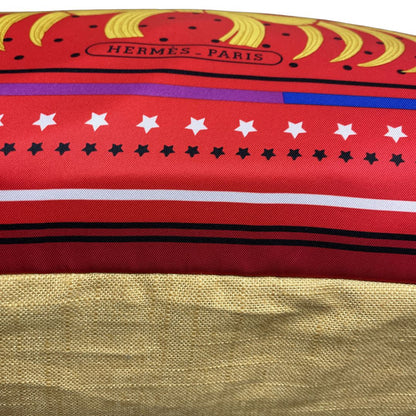 Tigre Royal Fleuri Vintage Silk Scarf Pillow 28"