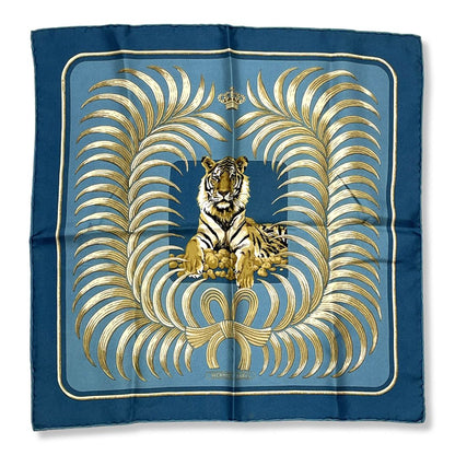 Tigre Royal Framed Vintage Silk Scarf 20"