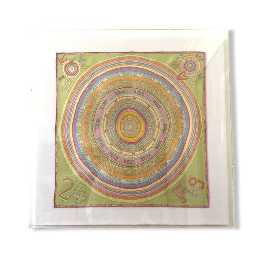 Framed Hermes Scarf Tohu Bohu Acrylic Shadow Box Framed Vintage Silk Scarf 20" Vintage Hermes at Vintage Luxe Up