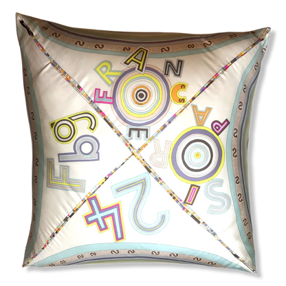 Tohu Bohu Vintage Silk Scarf Pillow 24"