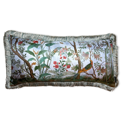Tree of Life Chinoiserie Blue Vintage Silk Scarf Pillows