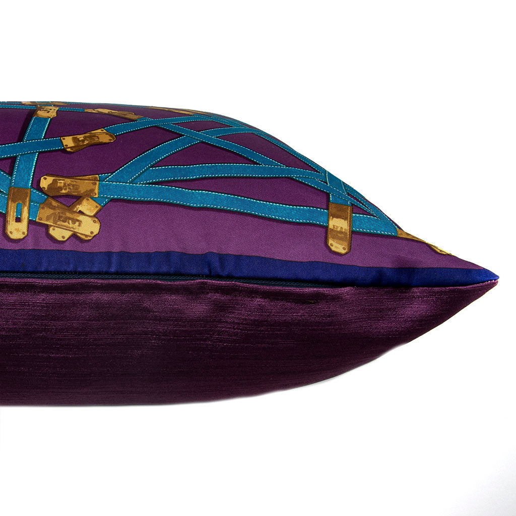 Très Kelly Vintage Silk Scarf Pillow 28"