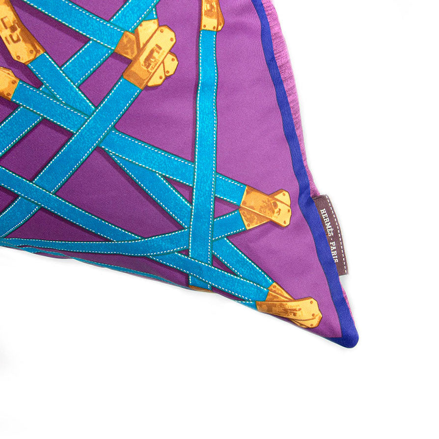 Très Kelly Vintage Silk Scarf Pillow 28"