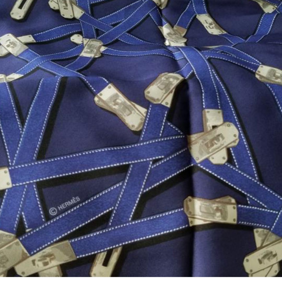 Très Kelly Vintage Silk Scarf Pillow 28"