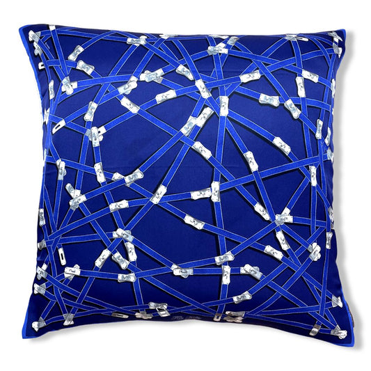 Vintage Hermes Pillow Très Kelly Vintage Silk Scarf Pillow 28" at Vintage Luxe Up