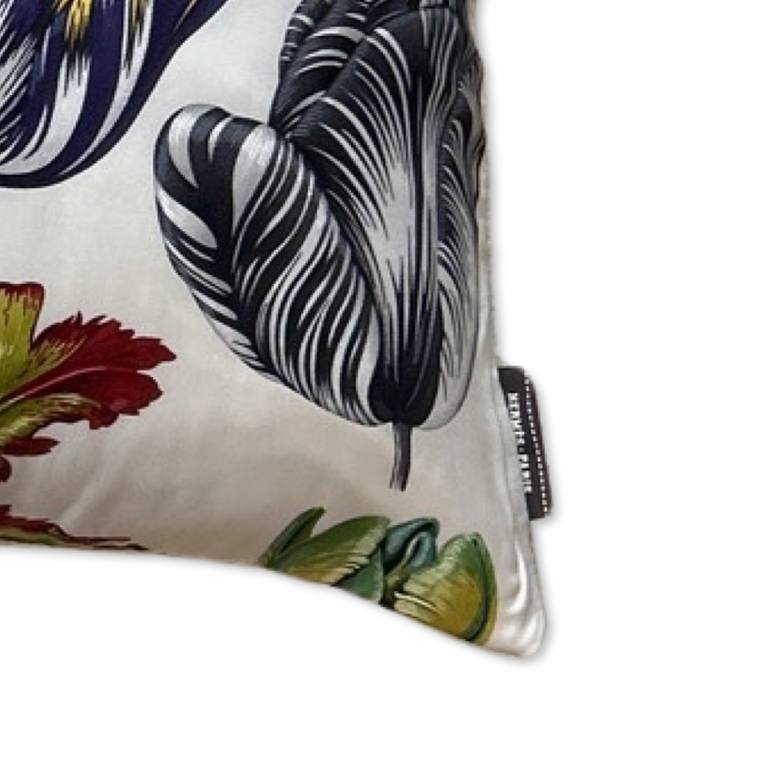 Tulipomanie Vintage Silk Scarf Lumbar Pillows 35"
