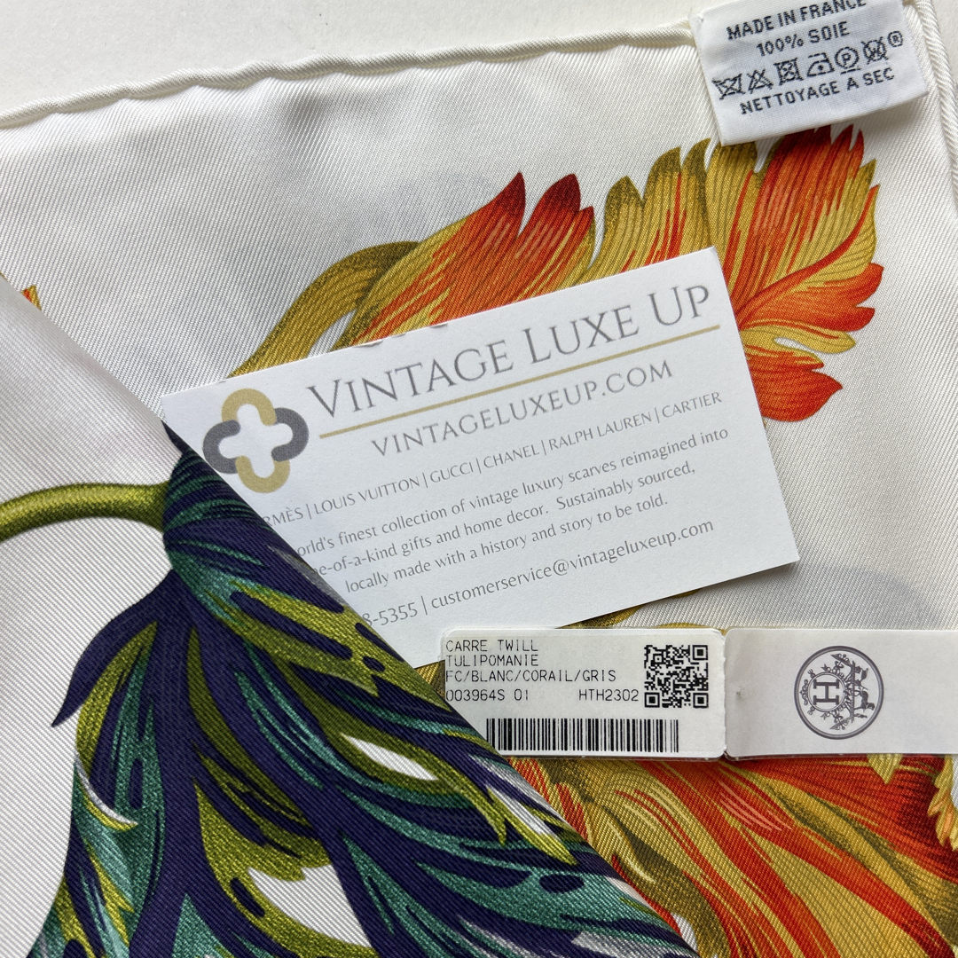 Tulipomanie Vintage Silk Scarf Lumbar Pillows 35"