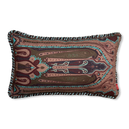 Turquoise Paisley Vintage Wool & Silk Scarf Pillows