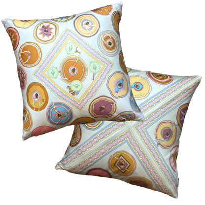 Hermes Belles du Mexique Scarf Pillows 24' at Vintage Luxe Up
