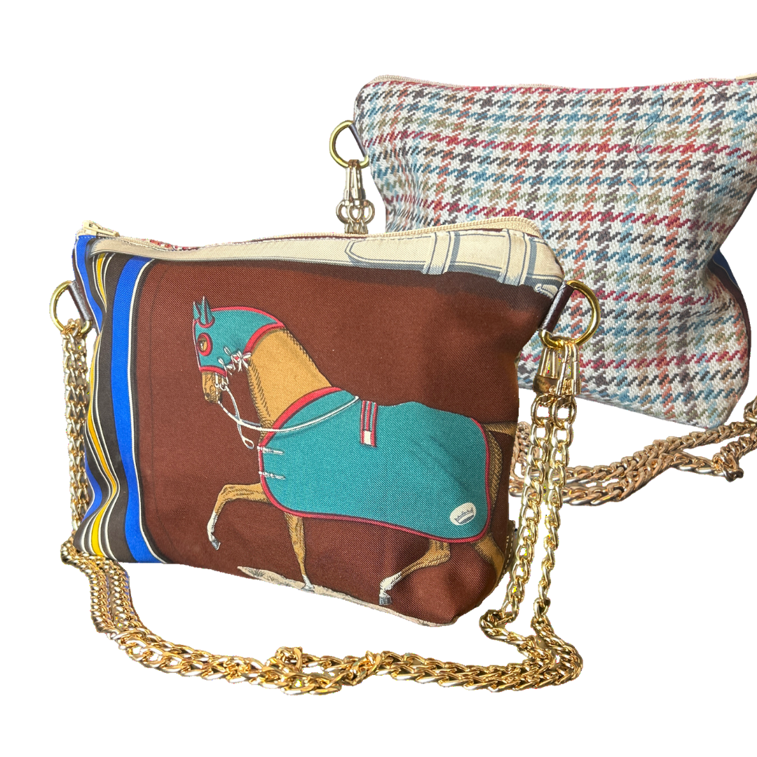 Couvertures et Tenues du Jour Brown Vintage Scarf Crossbody Bag