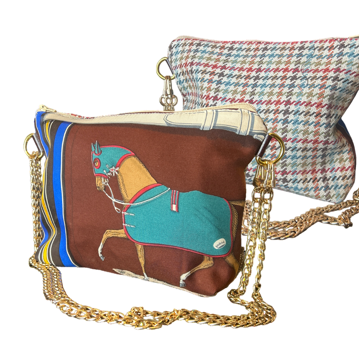 Couvertures et Tenues du Jour Brown Vintage Scarf Crossbody Bag