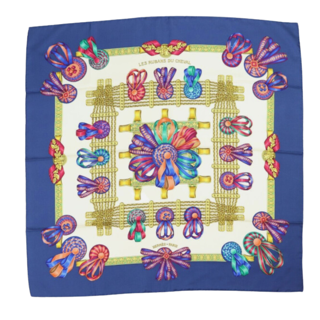 Hermes Rubans du Cheval Scarf Drawstring Bag at Vintage Luxe Up