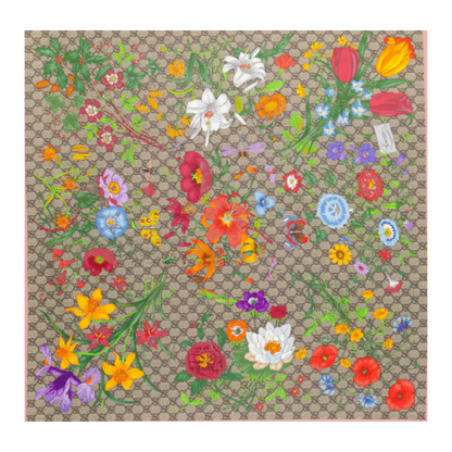 Gucci GG Logo Flora Scarf