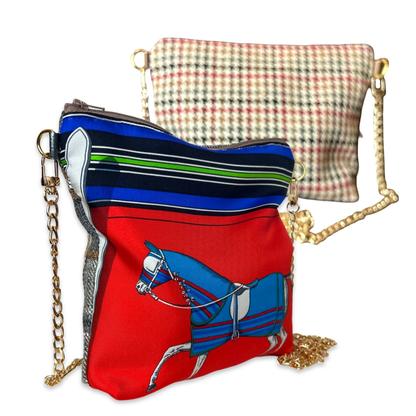 Couvertures et Tenues du Jour Red Vintage Scarf Crossbody Bag