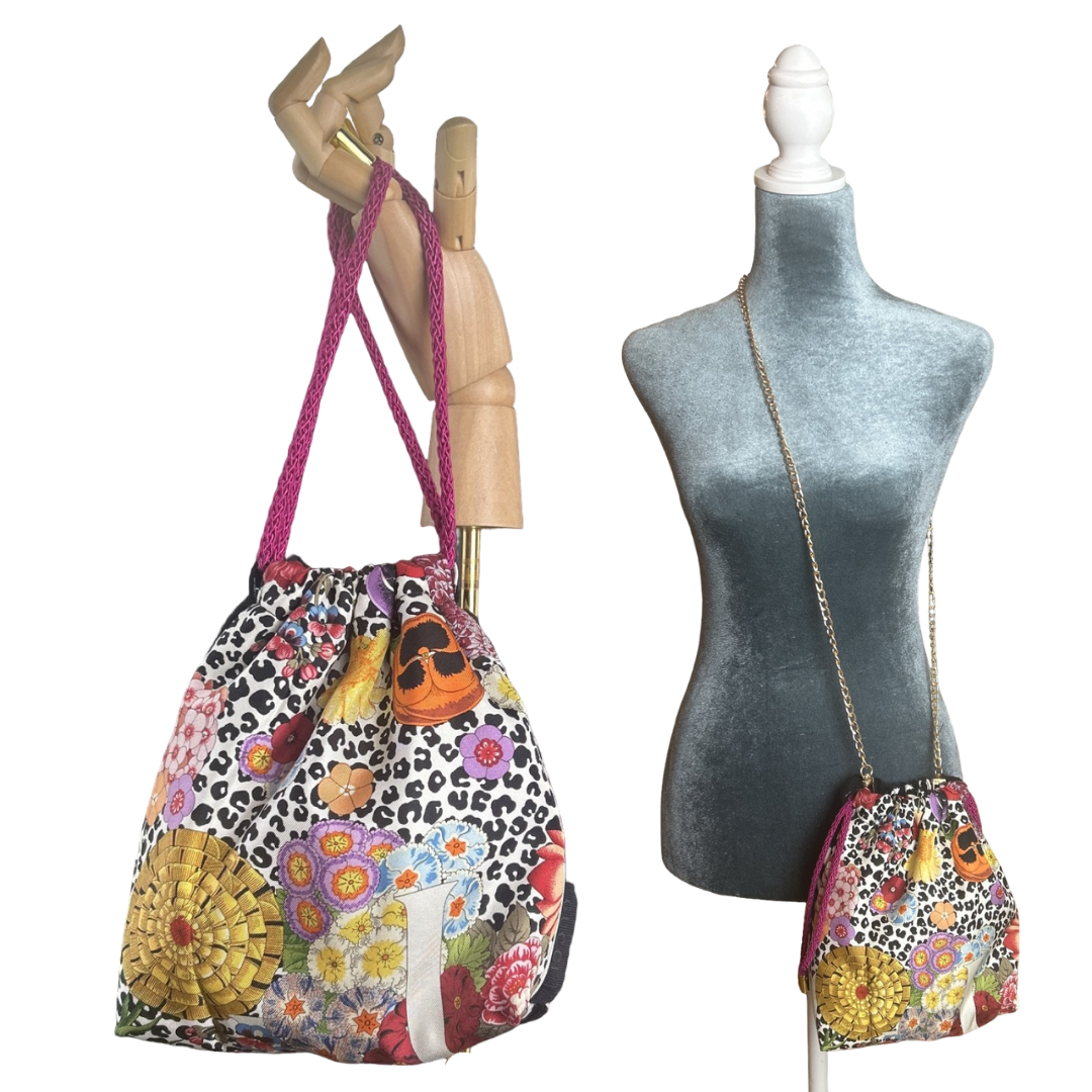 Gucci Leopard Floral Scarf | Gucci Crossbody Bag at Vintage Luxe Up