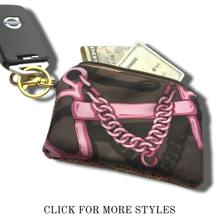 Vintage Gucci keychain bag Vintage Silk Scarf Coffee Run Keychain Bag at Vintage Luxe Up
