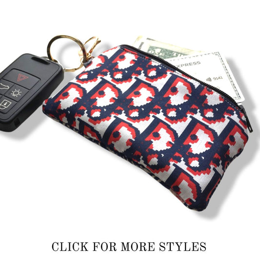 Vintage Dior keychain bag Vintage Trotter Silk Scarf Coffee Run Keychain Bag at Vintage Luxe Up