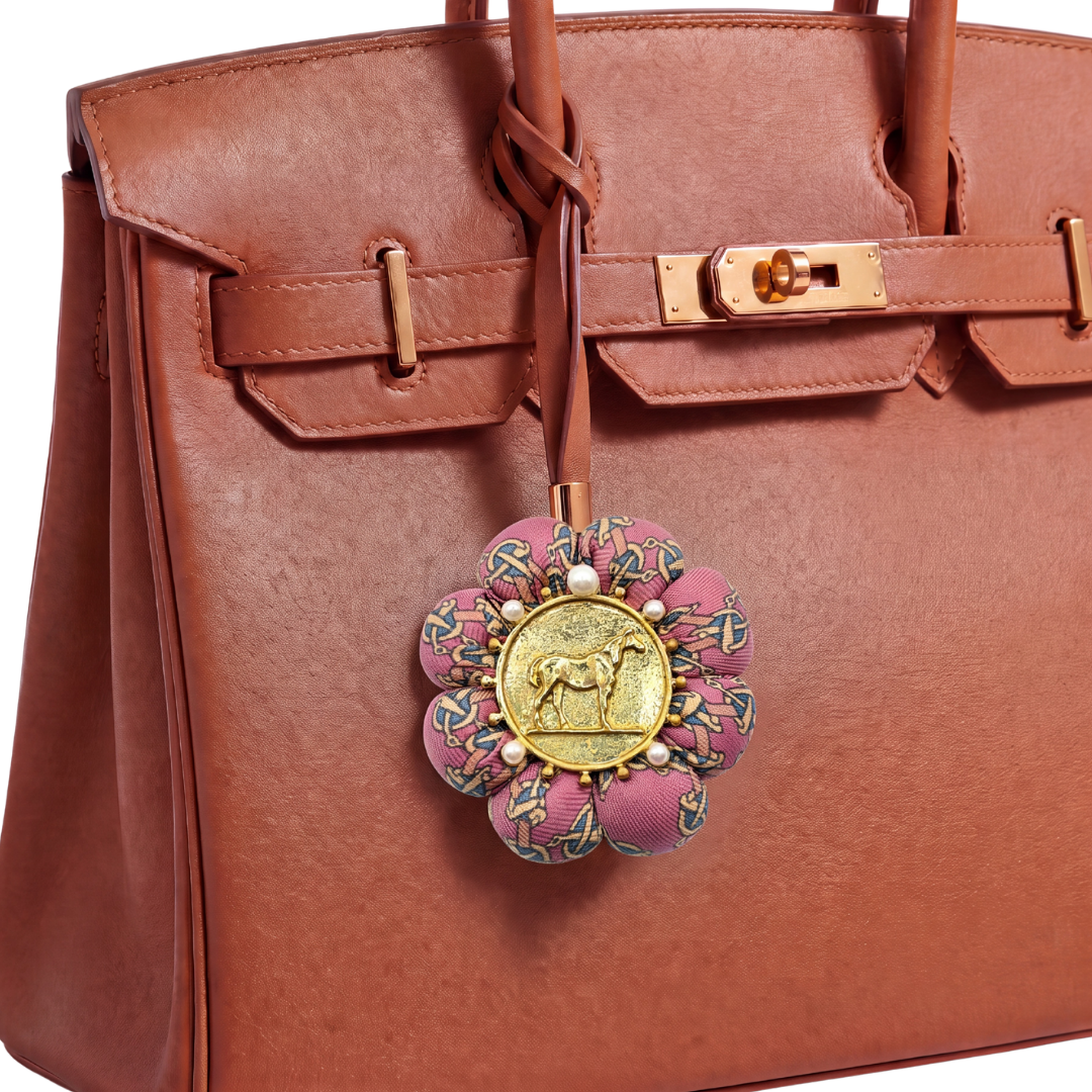 Novelty Print Vintage Silk Necktie Bag Charm