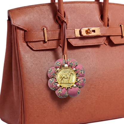Novelty Print Vintage Silk Necktie Bag Charm