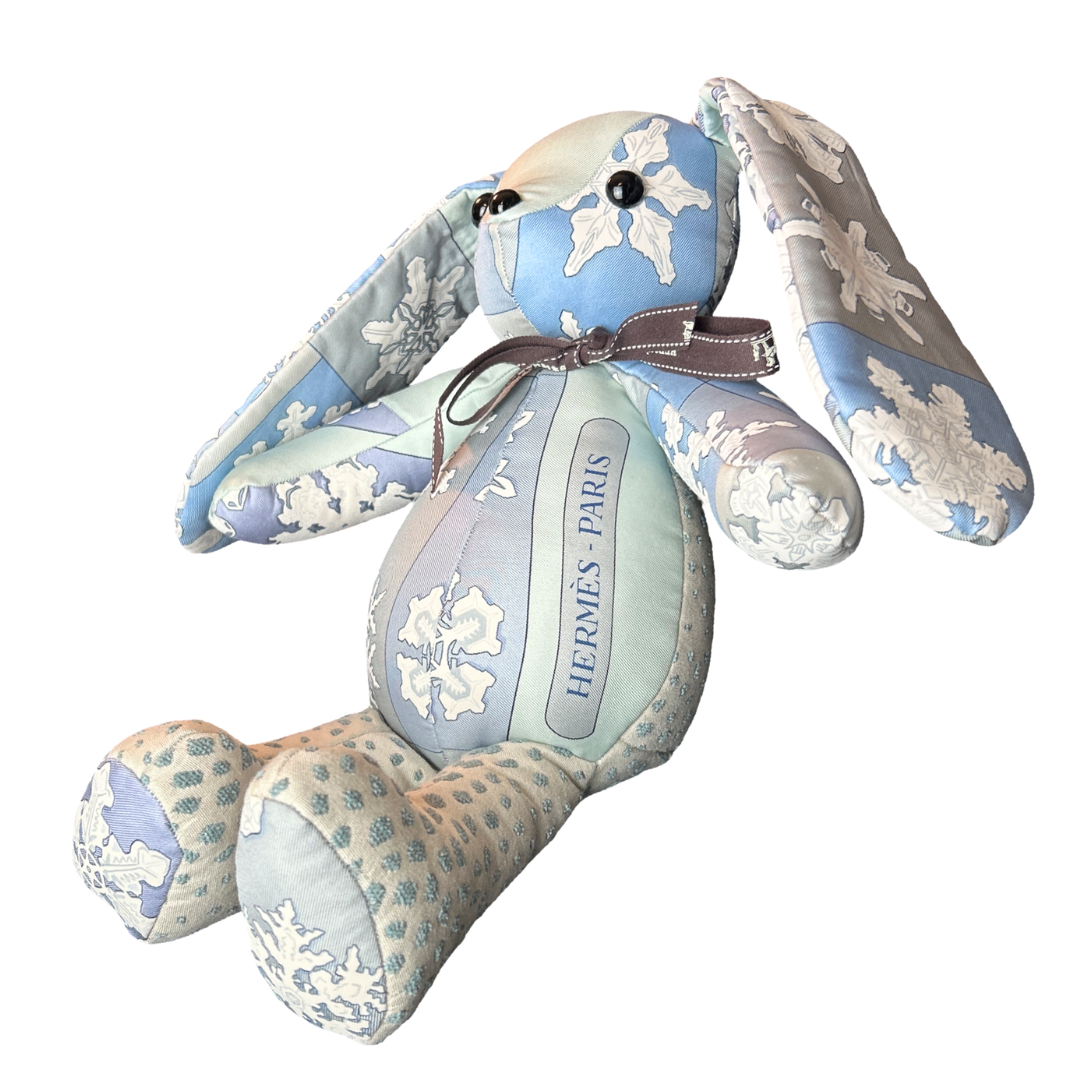 Hermes Feux d'Hiver Scarf Patchwork Bunny at Vintage Luxe Up
